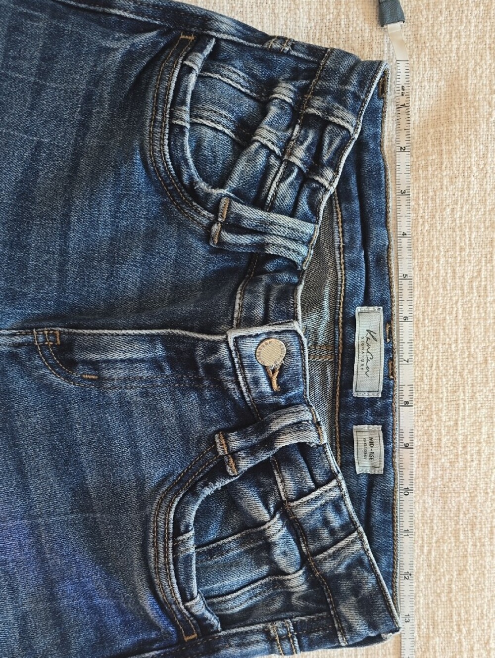 KanCan Blue Skinny Jeans with Raw Hem - Picture 3 of 8